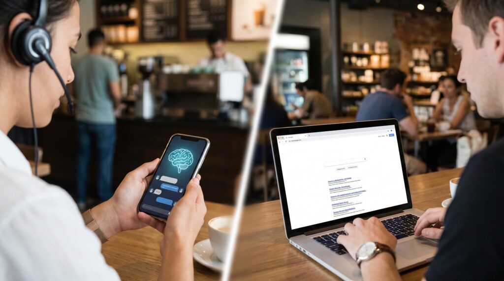 AI Search vs Google Search: Behavioral Differences